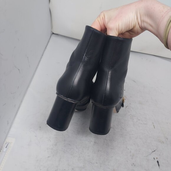 GUCCI Leather Black Malaga Kid GG Marmont Fringe Ankle Boot - Picture 14 of 15